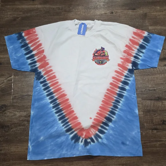 Zumiez Red and Blue Tie-Dye Short Sleeve Tee - Picture 1 of 2